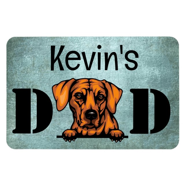 Magnet Flexible Rhodesian Ridgeback Peeking papa personnalisé (Horizontal)