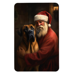 Magnet Flexible Rhodésien Ridgeback Père Noël Noël Fête de Noël