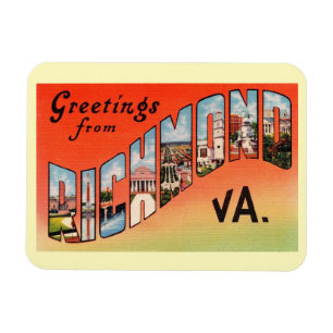 Magnet Flexible Richmond Virginia Grandes LETTRES Salutation Vinta