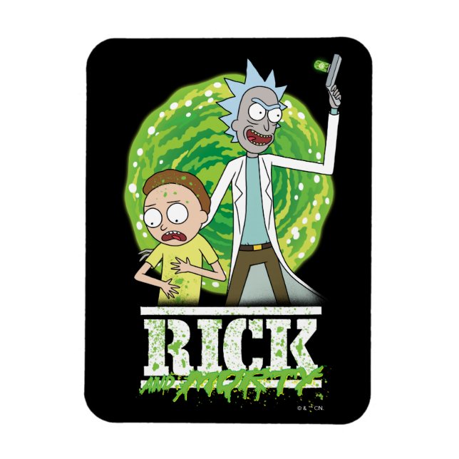 Magnet Flexible RICK ET MORTY™ | Éclaboussure verte (Vertical)