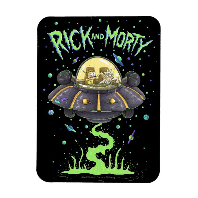 Magnet Flexible RICK ET MORTY™| Graphique de vol spatial illustré (Vertical)