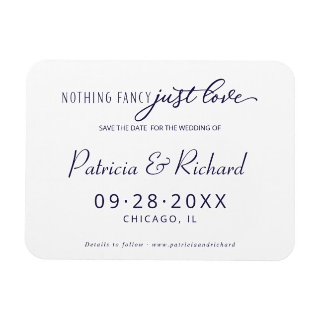 Magnet Flexible Rien de fantaisie, juste l'amour, save the date no (Horizontal)