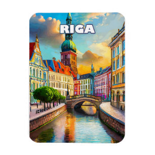 Magnet Flexible Riga, perle de la Baltique, aux mille couleurs