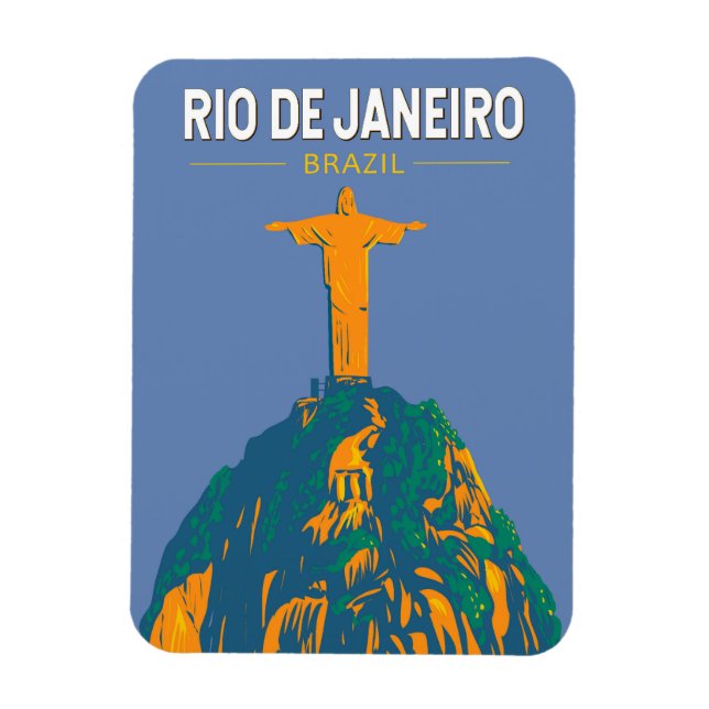 Magnet Flexible Rio De Janeiro Brésil Travel Art Vintage (Vertical)