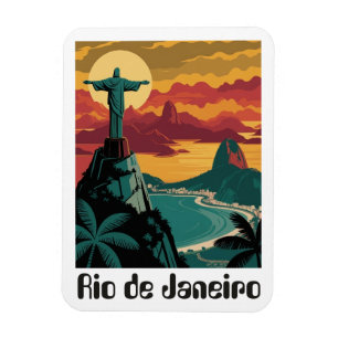 Magnet Flexible Rio de Janeiro Brésil Voyage Art Coloré