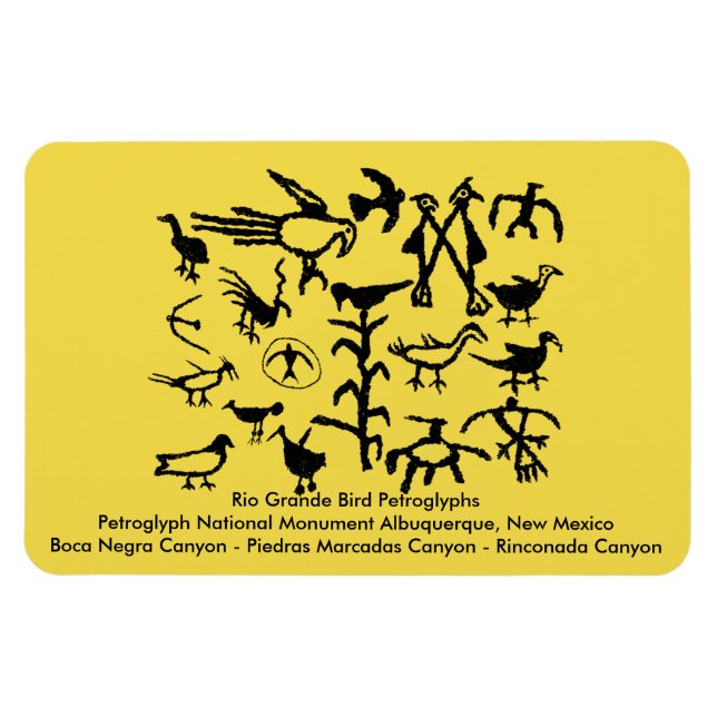 Magnet Flexible Rio Grande Bird Petroglyphes (Horizontal)