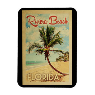 Magnet Flexible Riviera Beach Palm Tree Vintage voyage