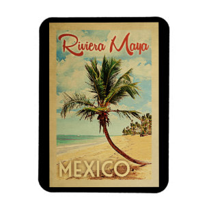 Magnet Flexible Riviera Maya Palm Tree Vintage voyage