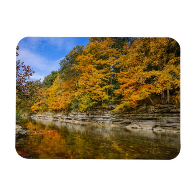 Magnet Flexible Rivière bleue à l'automne (Horizontal)
