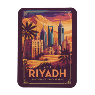 Magnet Flexible Riyadh Arabie Saoudite Illustration Désert Art de