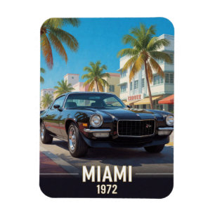 Magnet Flexible Road Trip en Muscle Car à Miami 1972 Floride