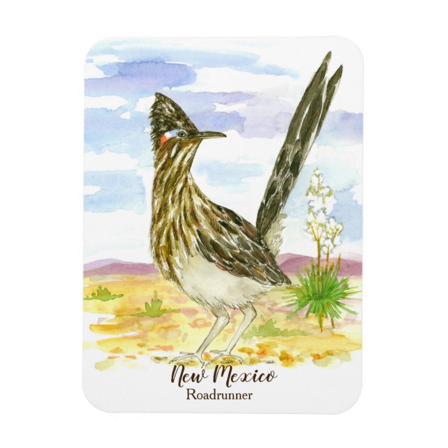 Magnet Flexible Roadrunner Nouveau-Mexique Oiseau d'État Yucca Fle (Vertical)