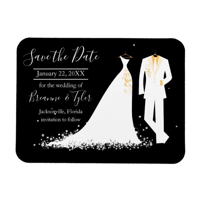 Magnet Flexible Robe & Smoking - Aimant Enregistrer la Date (Horizontal)