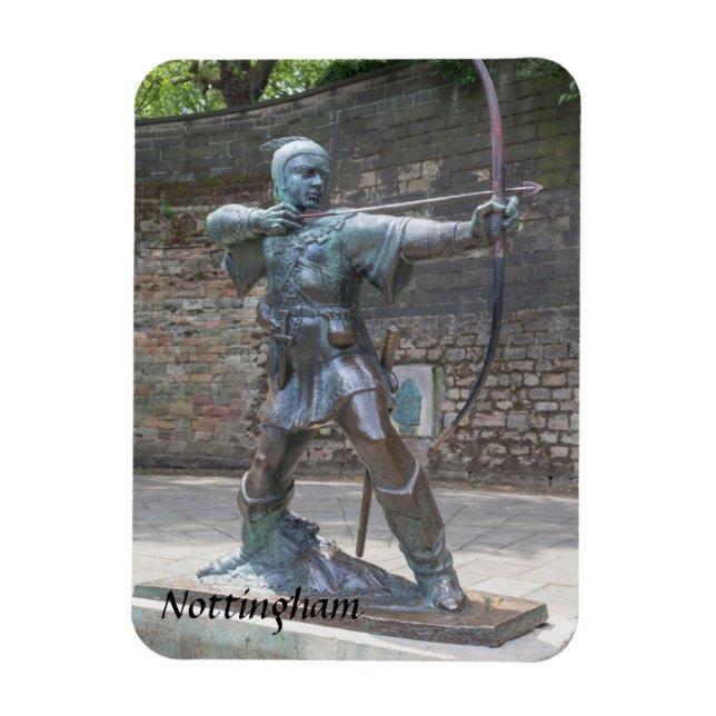 Magnet Flexible Robin des Bois Statue par Nottingham Castle photo (Vertical)