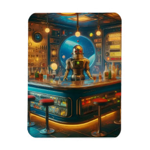 Magnet Flexible Robot Barman dans le bar interstellaire démodé de