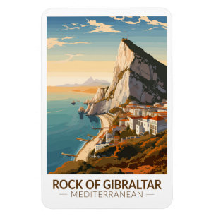 Magnet Flexible Rocher de Gibraltar Travel Art Vintage