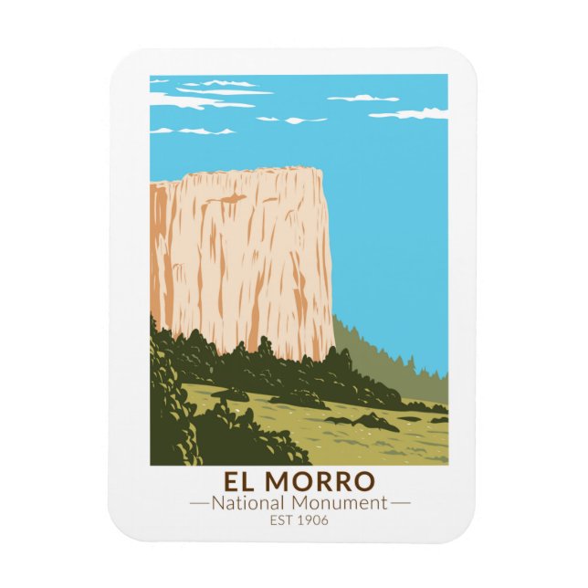 Magnet Flexible Rocher d'inscription du monument national El Morro (Vertical)