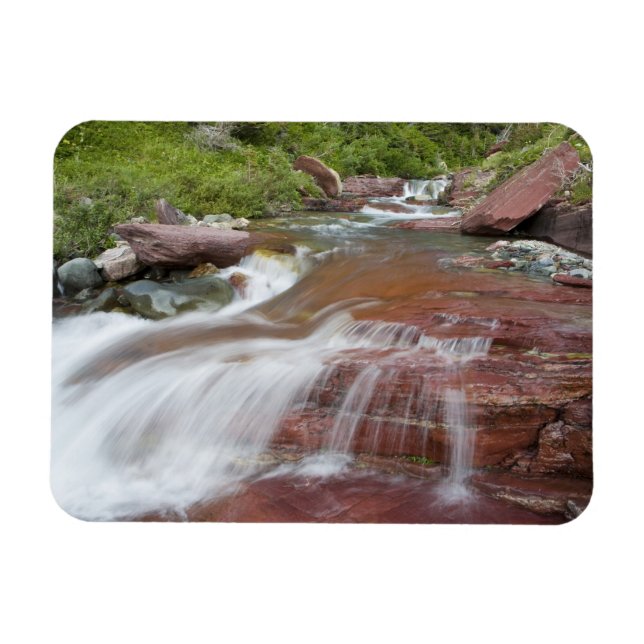 Magnet Flexible Rocher rouge dans Baring Creek dans Glacier Nation (Horizontal)