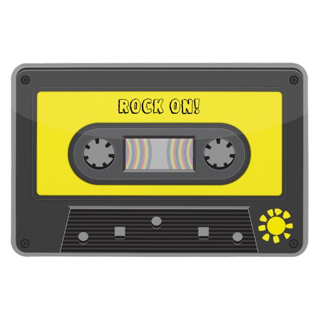 Magnet Flexible Rocher sur cassette jaune avec aimant à ruban arc- (Horizontal)