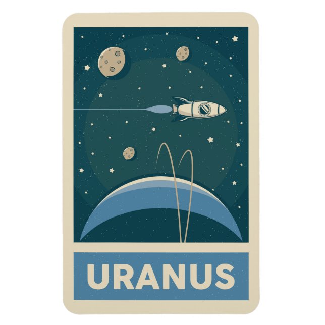 Magnet Flexible Rocket Uranus Retro Galaxy (Vertical)