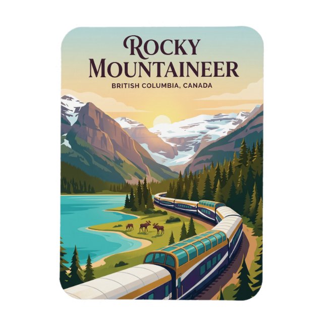 Magnet Flexible Rocky Mountaineer (Rocheuses canadiennes) Canada (Vertical)