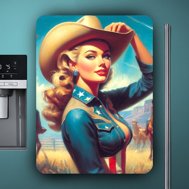 Magnet Flexible Rodeo Pin-up Vintage (Créateur téléchargé)
