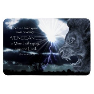 Magnet Flexible Romains 12:19 VENGEANCE Lion et éclair