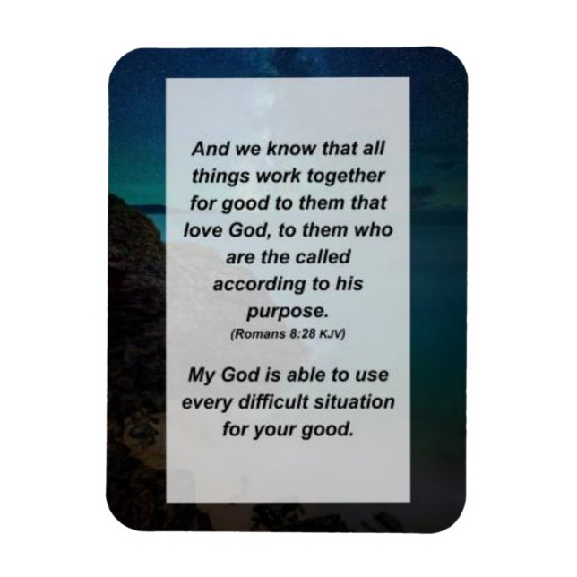 Magnet Flexible Romains 8:28 Et nous savons que tout fonctionne (Vertical)