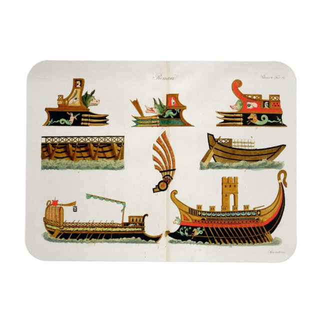 Magnet Flexible Roman Ships with details of figureheads, plate 23, (Horizontal)