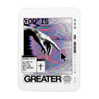 Romans 8:31 Cyberpunk Main de Dieu Glitch Art