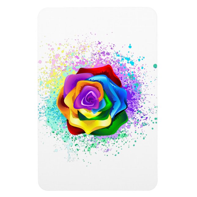 Magnet Flexible Rose arc-en-ciel coloré (Vertical)