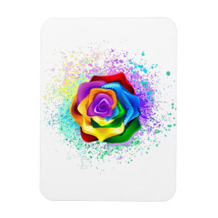 Magnet Flexible Rose arc-en-ciel colorée
