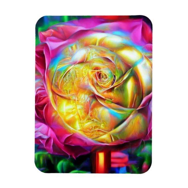 Magnet Flexible Rose arc-en-ciel psychédélique (Vertical)