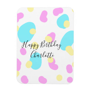 Magnet Flexible Rose bleu jaunejoyeux anniversaire enfants formes