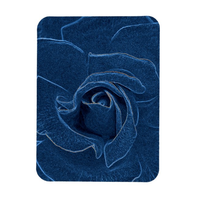 Magnet Flexible rose bleu velouté (Vertical)