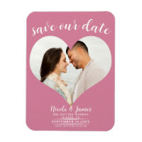 Rose Coeur Rose Photo Mariage Enregistrer la Date