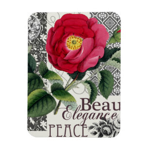 Magnet Flexible Rose Damask Joli Floral Antique