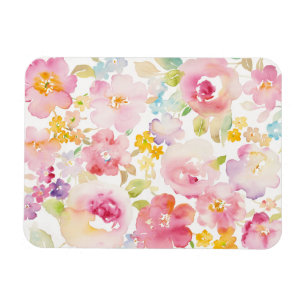 Magnet Flexible Rose d'aquarelle du milieu de l'été floral