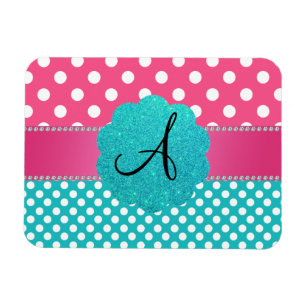 Magnet Flexible Rose de diamants de pois de monogramme