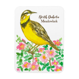 Magnet Flexible Rose des Prairies sauvages Meadowlark Dakota du No