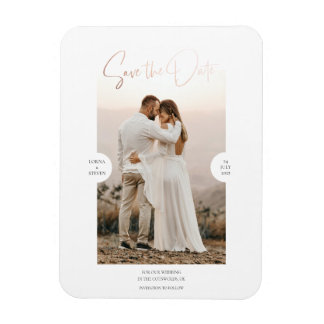 Magnet Flexible Rose Gold Foil Effect Script Enregistrer la carte
