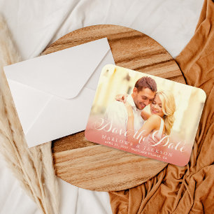 Magnet Flexible Rose Gold Ombre Photo Enregistrer la Date