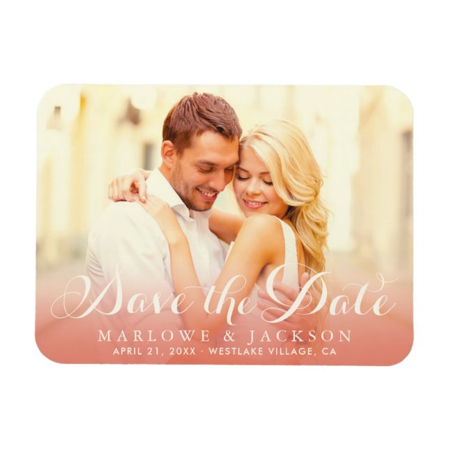 Magnet Flexible Rose Gold Script superposition photo Enregistrer l (Horizontal)