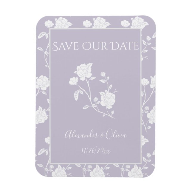 Magnet Flexible Rose Lavande Enregistrer l'aimant Date (Vertical)