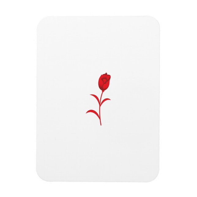 Magnet Flexible Rose Madder, Rouge lave, design floral (Vertical)