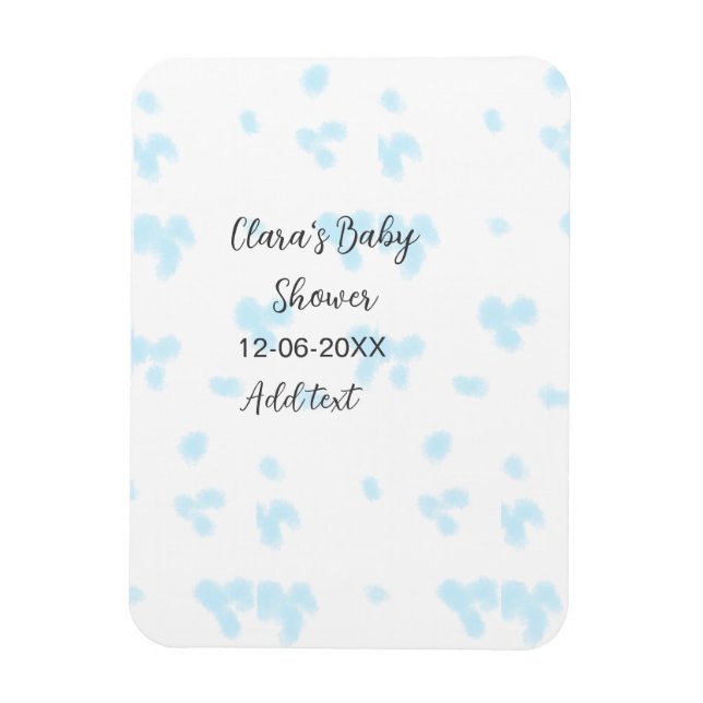 Magnet Flexible Rose mignon baby shower aquarelle moderne dat (Vertical)