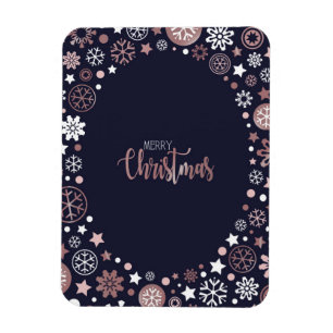 Magnet Flexible Rose moderne Flèches de neige en or Noël d'hiver