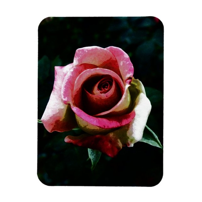 Magnet Flexible Rose Peinte à l'Huile (Vertical)