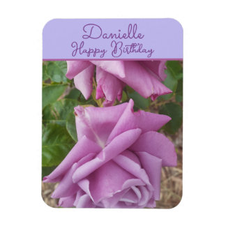 Magnet Flexible Rose Purple Flower floral Girls Name Birthday