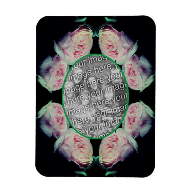 Magnet Flexible Rose Roses Abstrait Cadre Ajouter Votre Photo (Vertical)